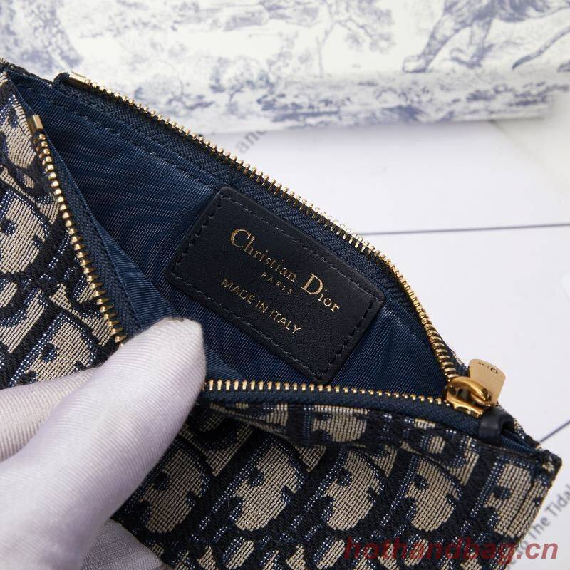 Dior SADDLE DENIM CANVAS Chain Clutch bag S5614 dark blue Dior SADDLE DENIM CANVAS Chain Clutch bag S5614 dark blue