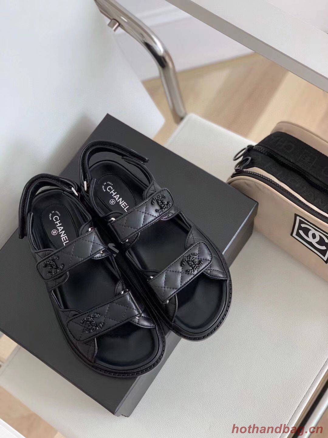 Chanel Smooth Original Leather Sandals C3597 Black Chanel Smooth Original Leather Sandals C3597 Black