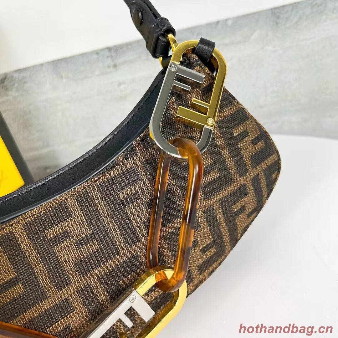 Fendi O Lock Swing Mint green leather pouch 8BS068A brown Fendi O Lock Swing Mint green leather pouch 8BS068A brown