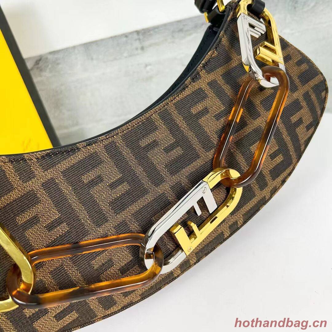 Fendi O Lock Swing Mint green leather pouch 8BS068A brown Fendi O Lock Swing Mint green leather pouch 8BS068A brown