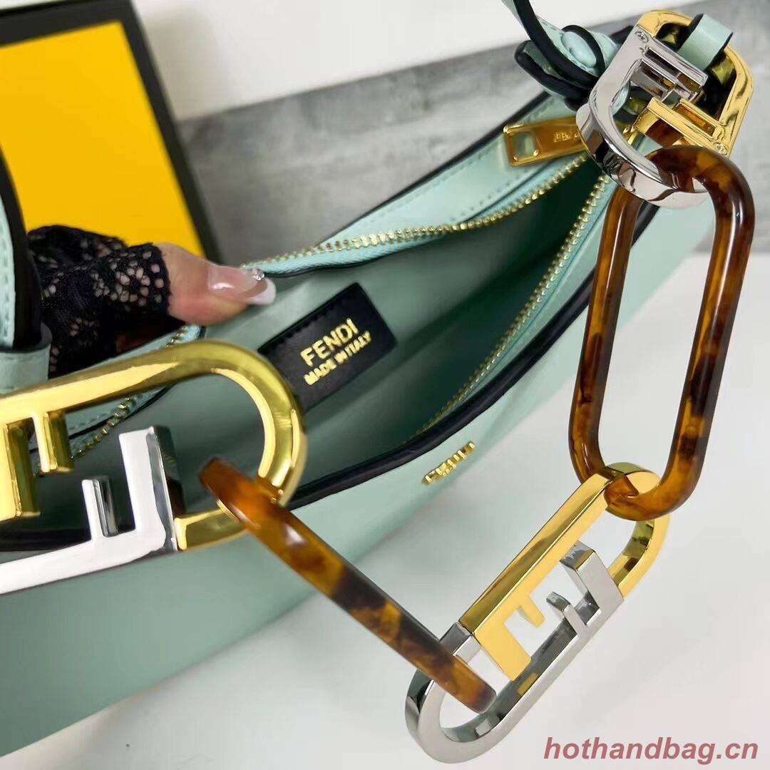 Fendi O Lock Swing Mint green leather pouch 8BS068A green Fendi O Lock Swing Mint green leather pouch 8BS068A green