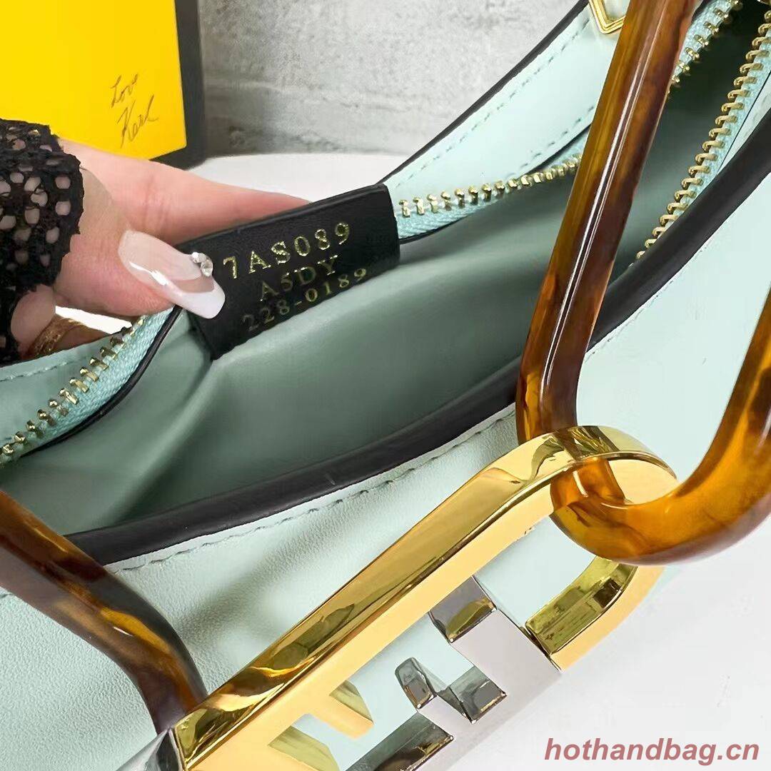 Fendi O Lock Swing Mint green leather pouch 8BS068A green Fendi O Lock Swing Mint green leather pouch 8BS068A green