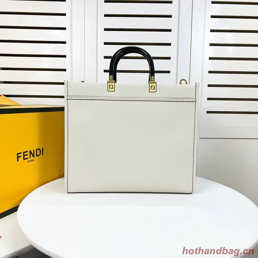 Fendi Sunshine Medium Fendace Printed leather Logo shopper 8BH386A white Fendi Sunshine Medium Fendace Printed leather Logo shopper 8BH386A white