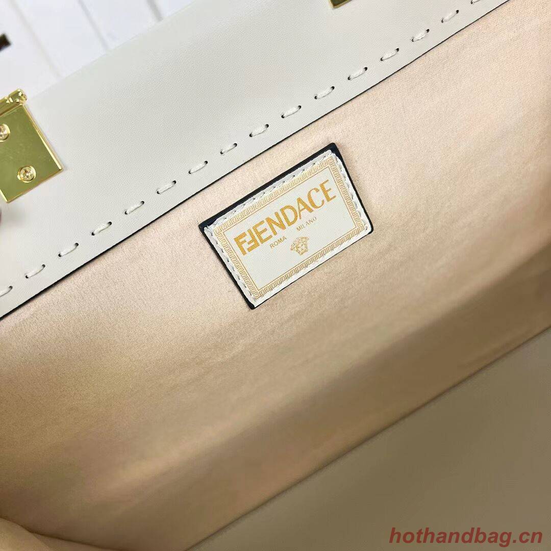 Fendi Sunshine Medium Fendace Printed leather Logo shopper 8BH386A white Fendi Sunshine Medium Fendace Printed leather Logo shopper 8BH386A white