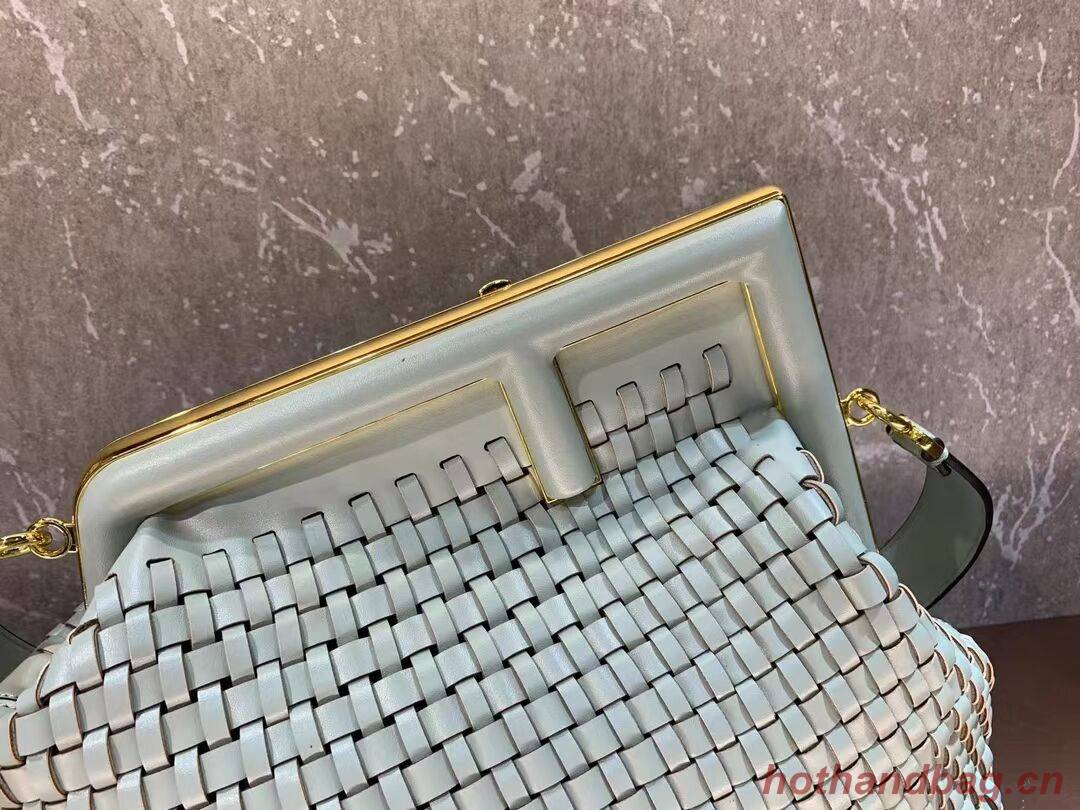 FENDI FIRST MEDIUM Mint leather interlace bag 8BP127AB green FENDI FIRST MEDIUM Mint leather interlace bag 8BP127AB green