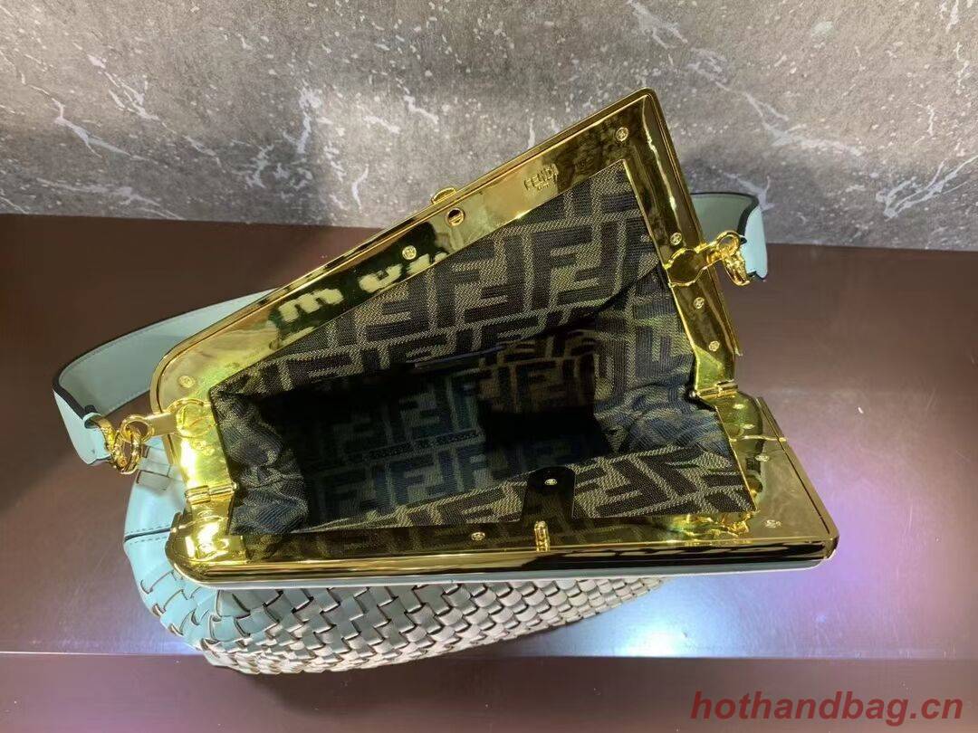 FENDI FIRST MEDIUM Mint leather interlace bag 8BP127AB green FENDI FIRST MEDIUM Mint leather interlace bag 8BP127AB green