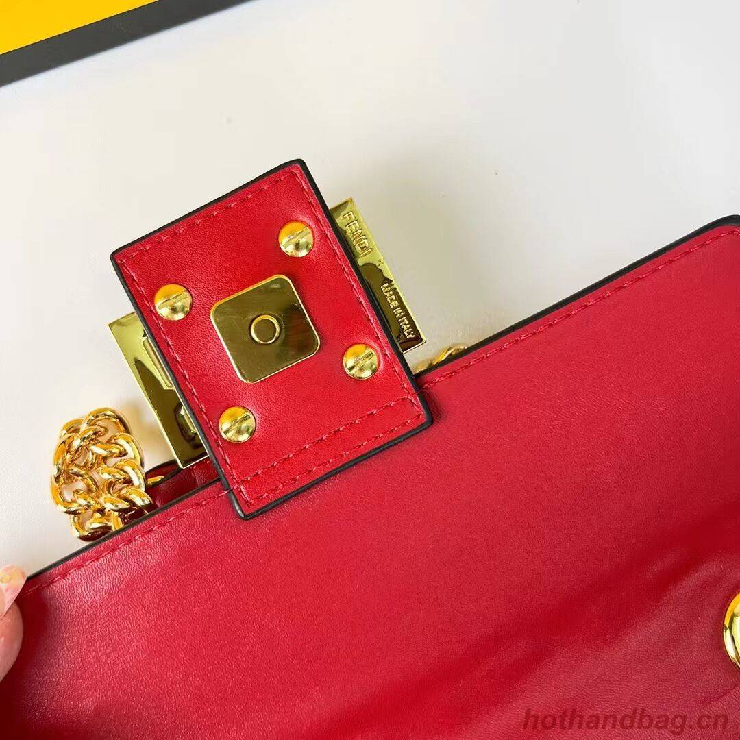 Fendi Baguette nappa leather bag F0881 red Fendi Baguette nappa leather bag F0881 red