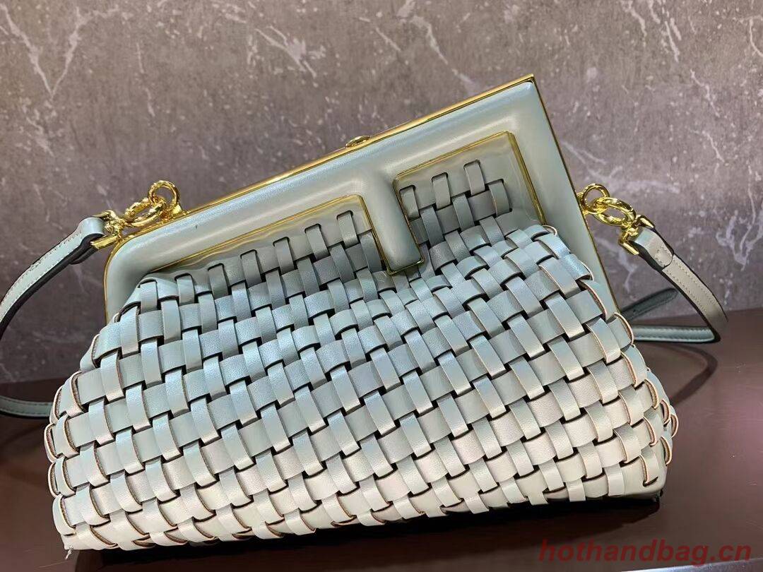 Fendi First Small Mint green leather interlace bag 8BP129A green Fendi First Small Mint green leather interlace bag 8BP129A green