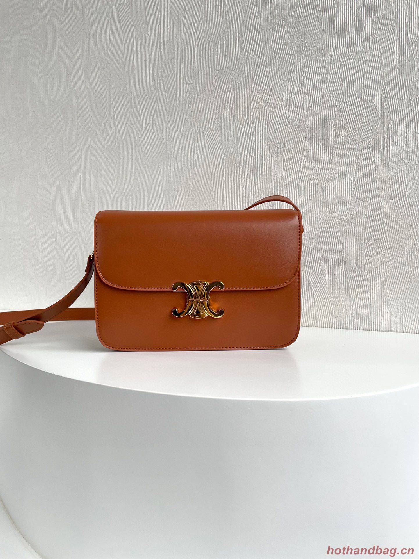 Celine TEEN TRIOMPHE BAG CALFSKIN MINERAL C8006 Brown Celine TEEN TRIOMPHE BAG CALFSKIN MINERAL C8006 Brown