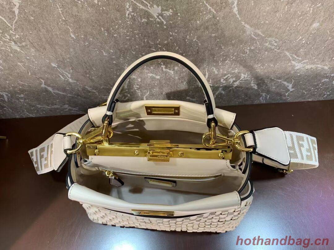 Fendi Peekaboo Mini braided leather bag 8BN244A apricot Fendi Peekaboo Mini braided leather bag 8BN244A apricot