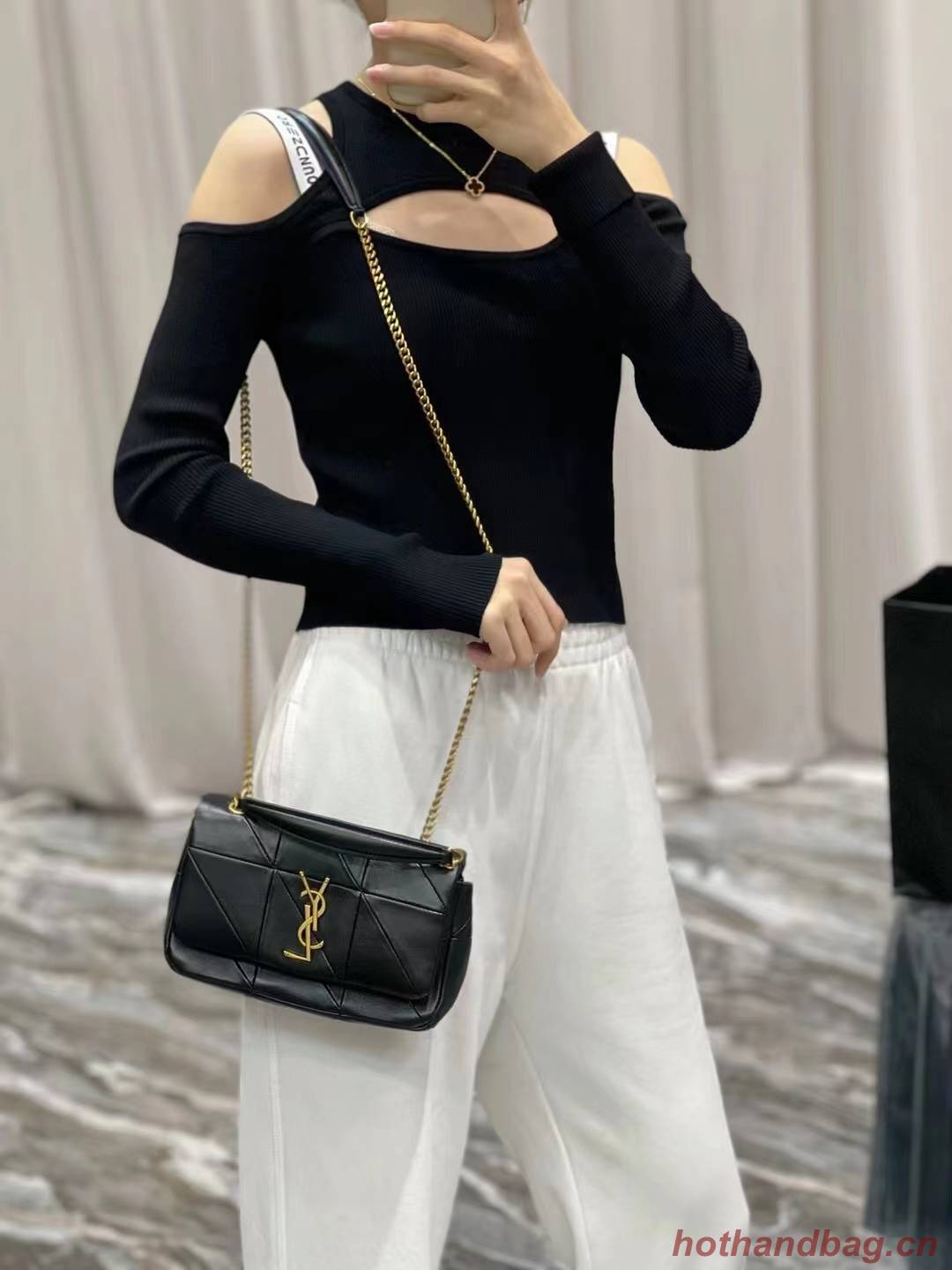 SAINT LAURENT LE 57 HOBO BAG IN QUILTED LAMBSKIN 651820 black SAINT LAURENT LE 57 HOBO BAG IN QUILTED LAMBSKIN 651820 black