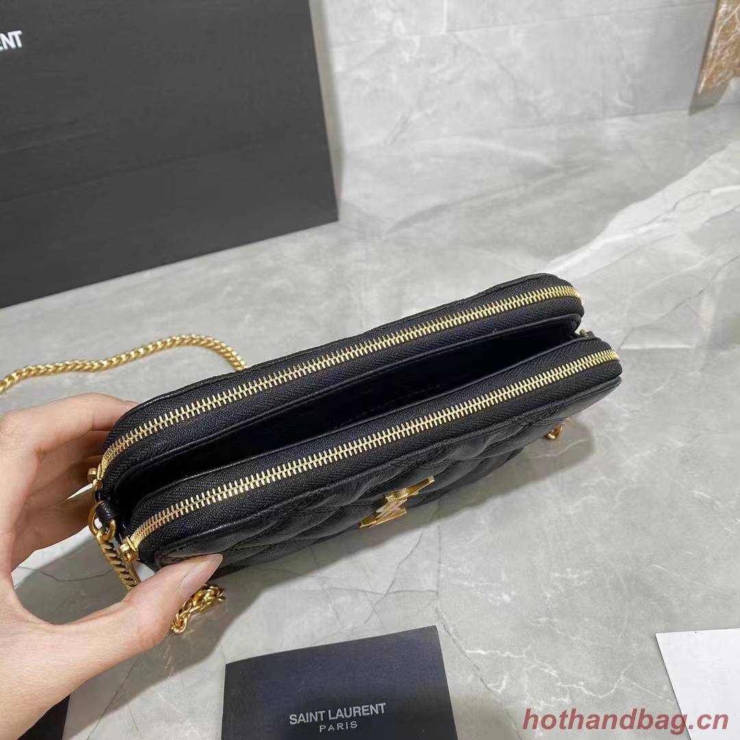 SAINT LAURENT MONOGRAM CHAIN WALLET IN LEATHER 655941 black SAINT LAURENT MONOGRAM CHAIN WALLET IN LEATHER 655941 black