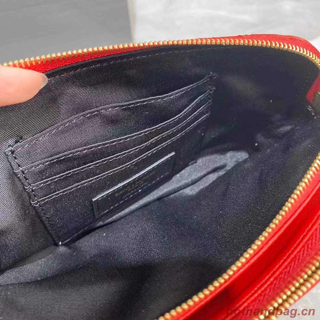 SAINT LAURENT MONOGRAM CHAIN WALLET IN LEATHER 655941 red SAINT LAURENT MONOGRAM CHAIN WALLET IN LEATHER 655941 red