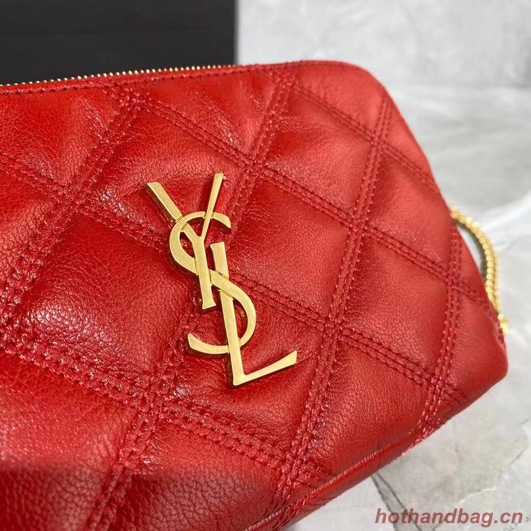 SAINT LAURENT MONOGRAM CHAIN WALLET IN LEATHER 655941 red SAINT LAURENT MONOGRAM CHAIN WALLET IN LEATHER 655941 red
