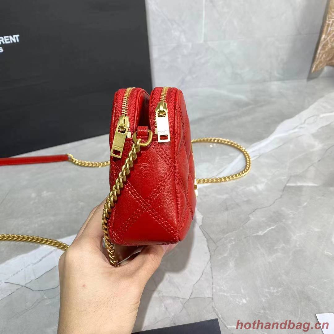 SAINT LAURENT MONOGRAM CHAIN WALLET IN LEATHER 655941 red SAINT LAURENT MONOGRAM CHAIN WALLET IN LEATHER 655941 red