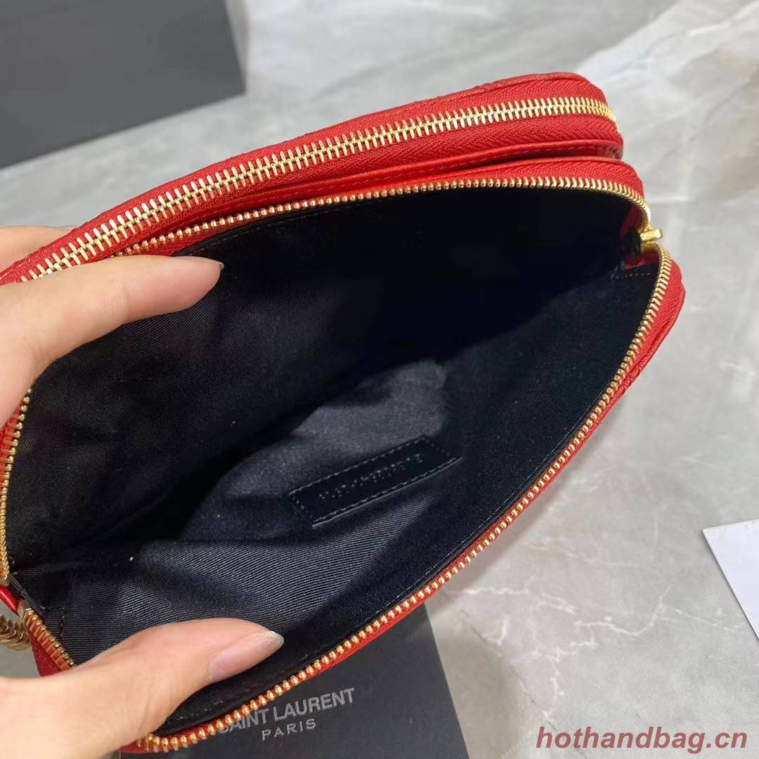 SAINT LAURENT MONOGRAM CHAIN WALLET IN LEATHER 655941 red SAINT LAURENT MONOGRAM CHAIN WALLET IN LEATHER 655941 red