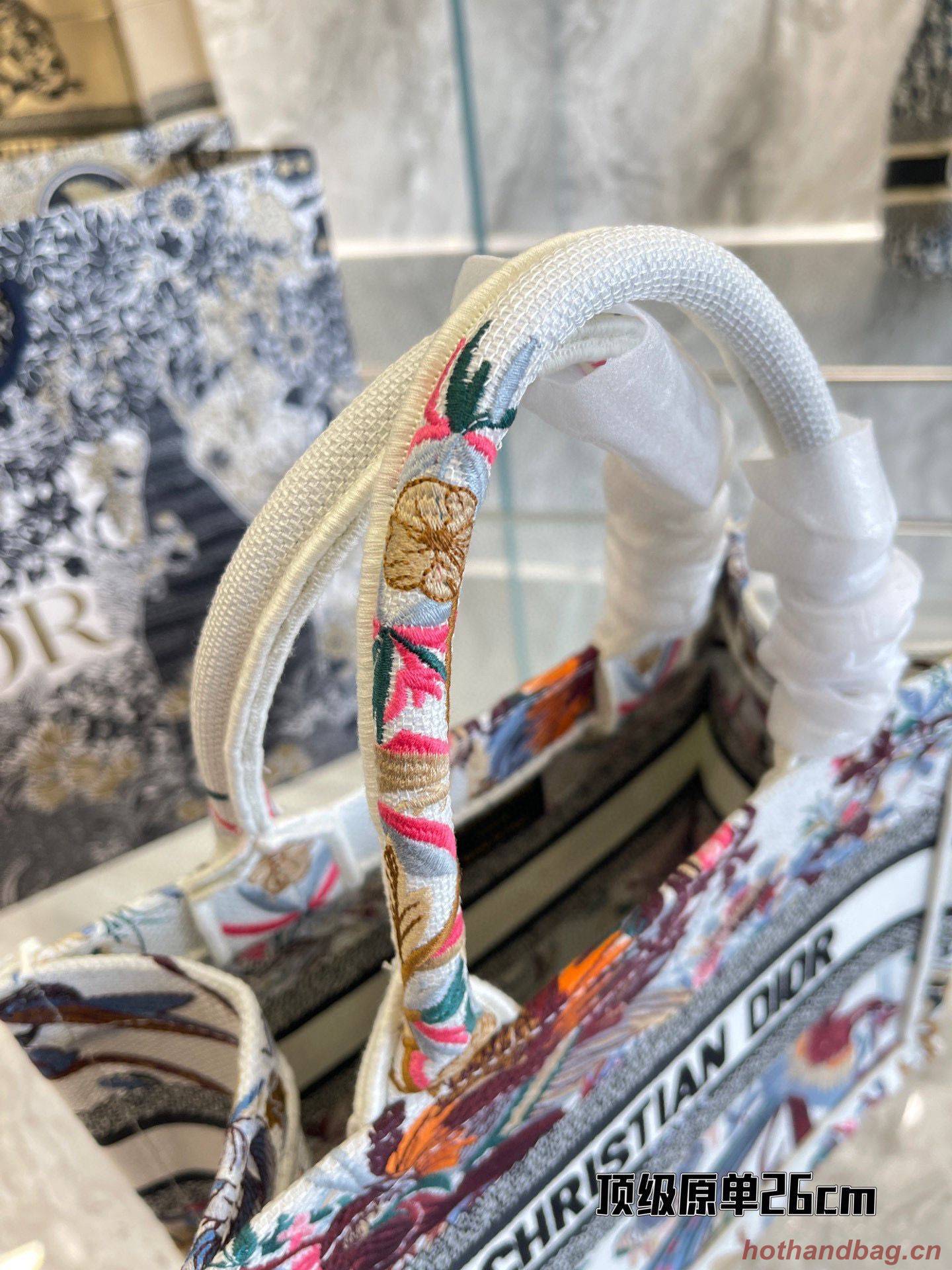 SMALL DIOR BOOK TOTE Multicolor Mille Fleurs Embroidery M1266 SMALL DIOR BOOK TOTE Multicolor Mille Fleurs Embroidery M1266