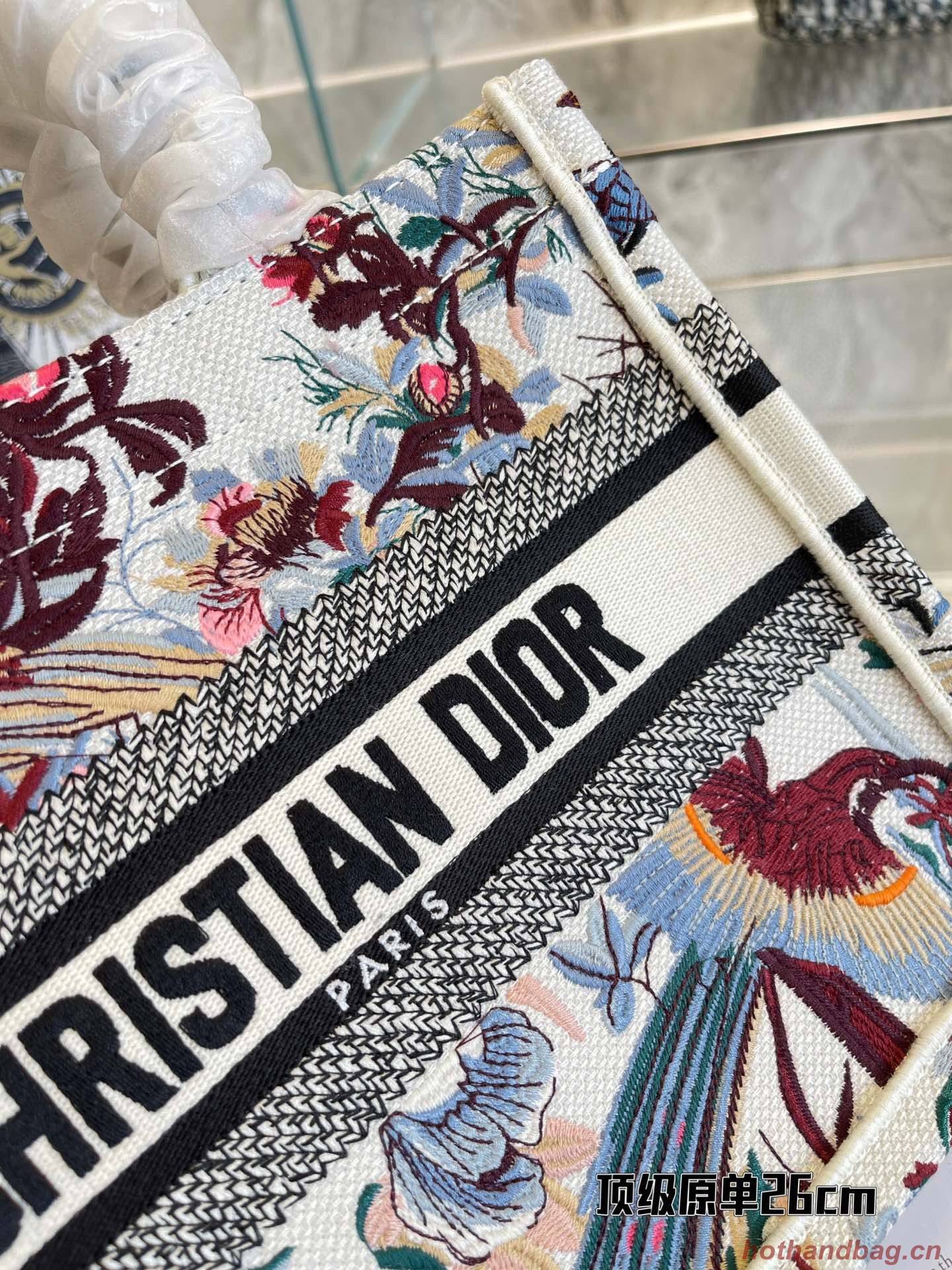 SMALL DIOR BOOK TOTE Multicolor Mille Fleurs Embroidery M1266 SMALL DIOR BOOK TOTE Multicolor Mille Fleurs Embroidery M1266