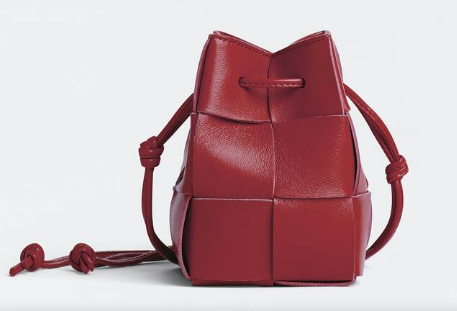 Bottega Veneta Mini intreccio leather crossbody bucket bag 680217 red Bottega Veneta Mini intreccio leather crossbody bucket bag 680217 red