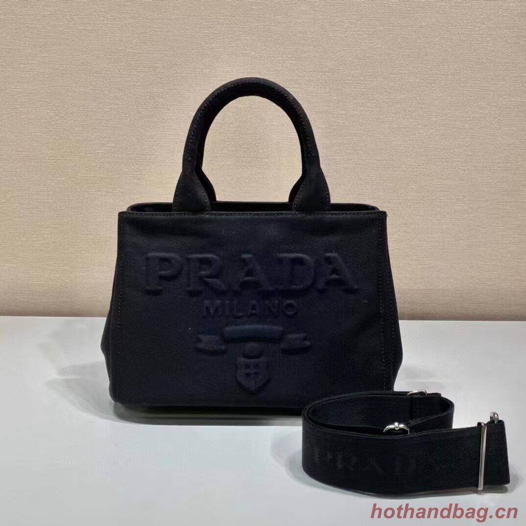 Prada cloth tote bag 1BA499 black Prada cloth tote bag 1BA499 black