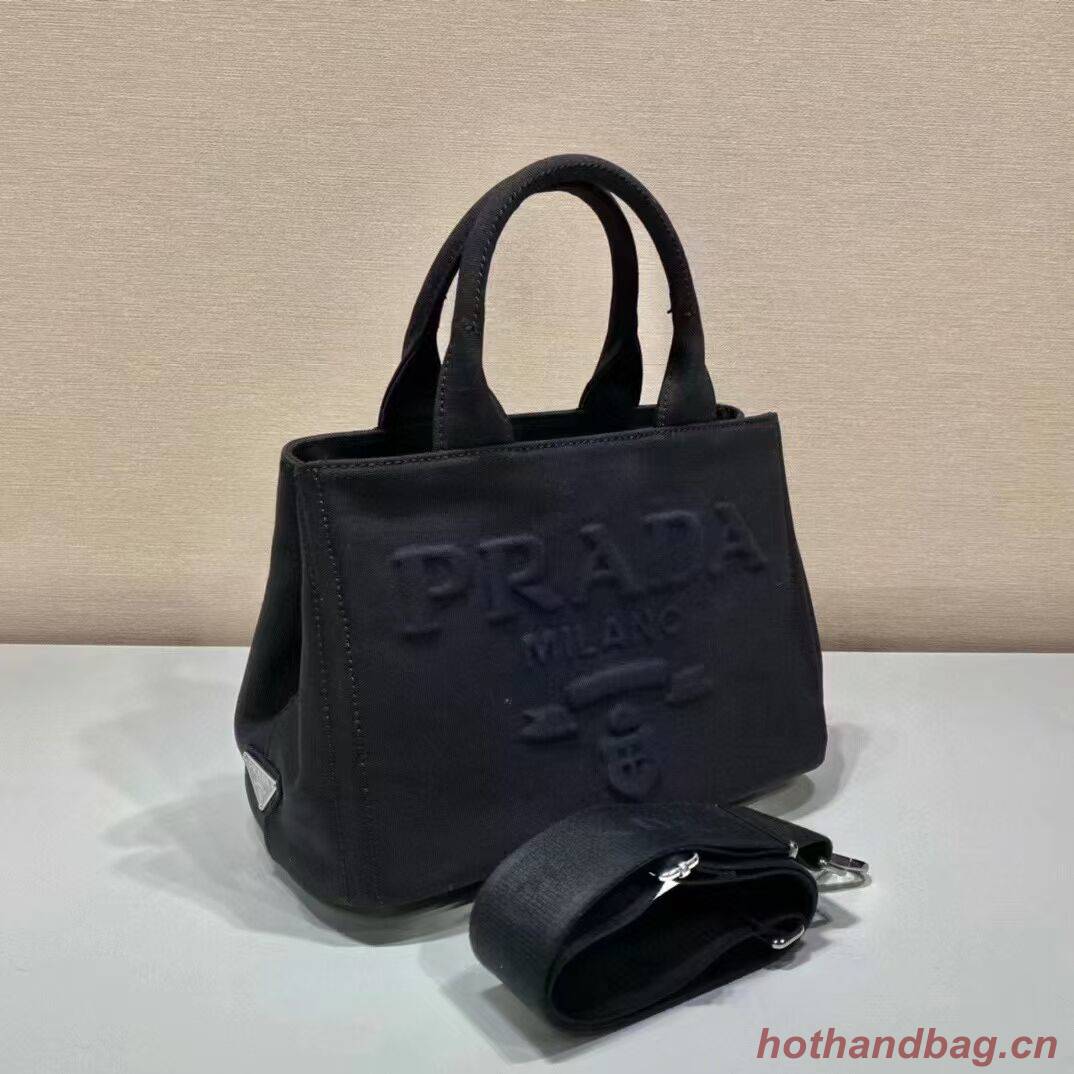 Prada cloth tote bag 1BA499 black Prada cloth tote bag 1BA499 black