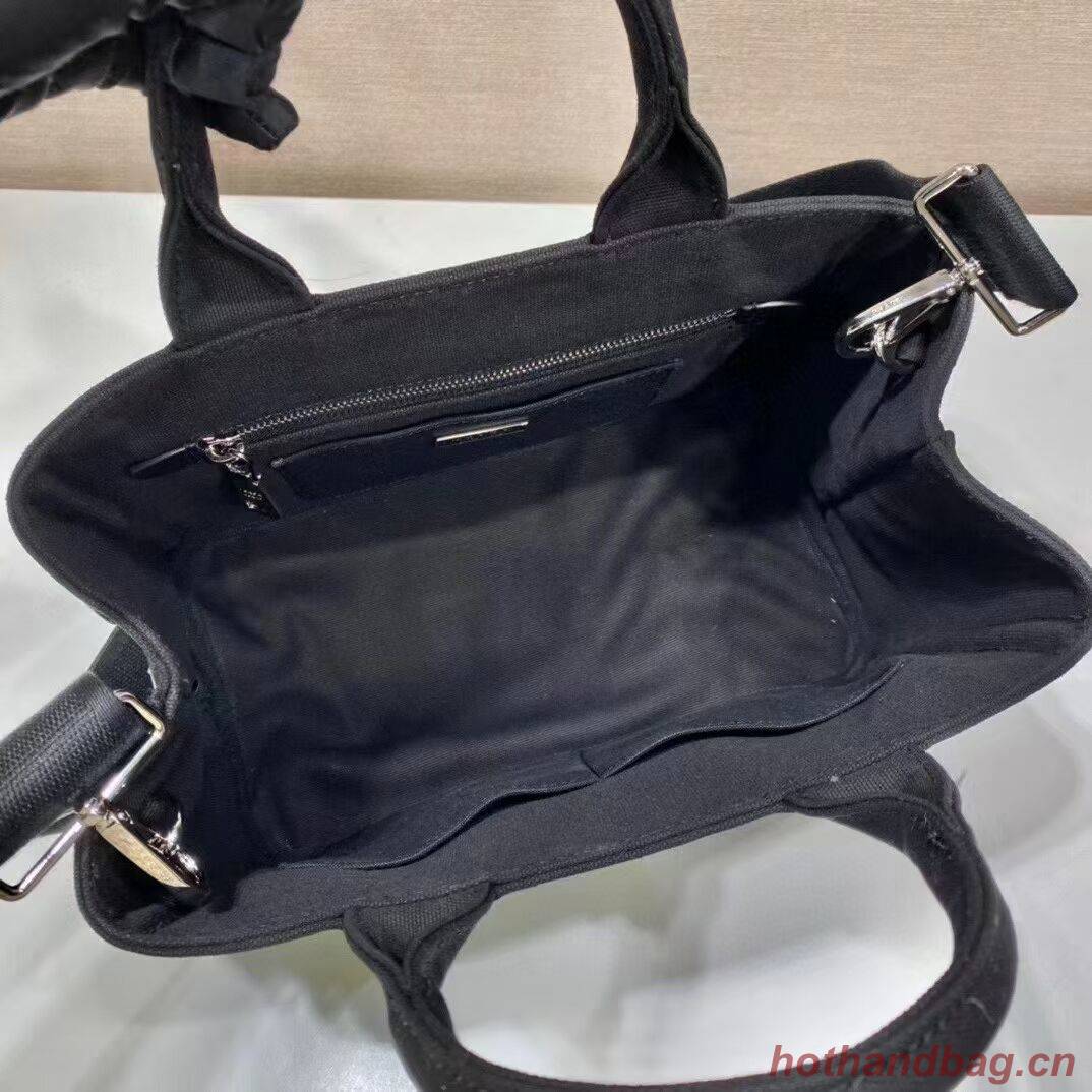 Prada cloth tote bag 1BA499 black Prada cloth tote bag 1BA499 black