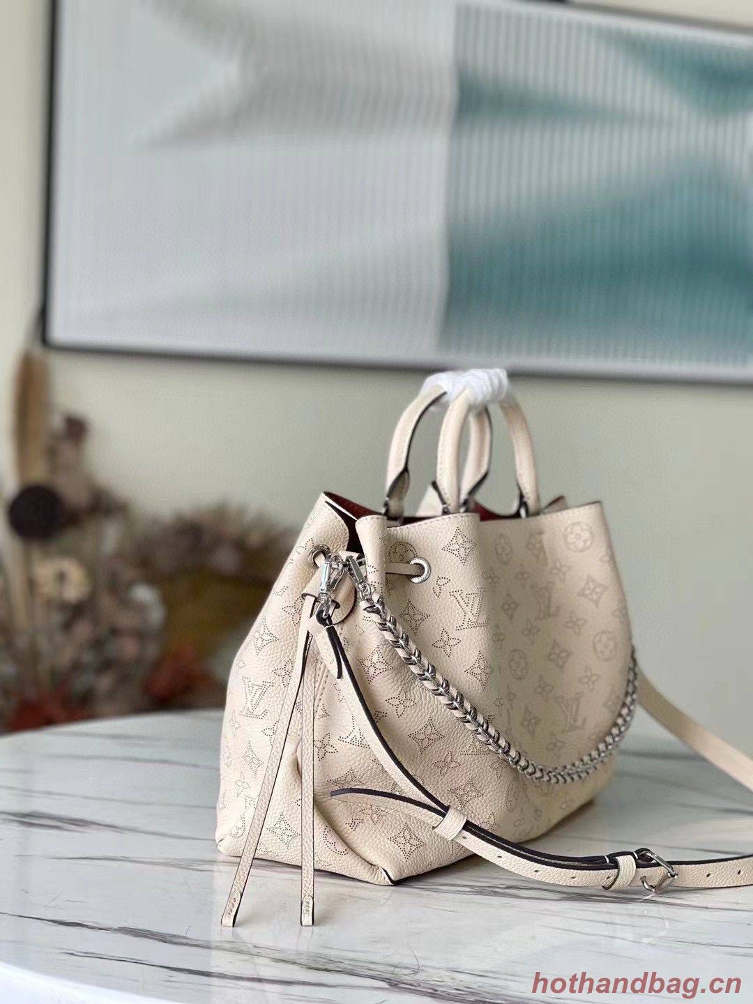 Louis Vuitton Mahina Leather Bella Tote Bag M59203 Beige Louis Vuitton Mahina Leather Bella Tote Bag M59203 Beige