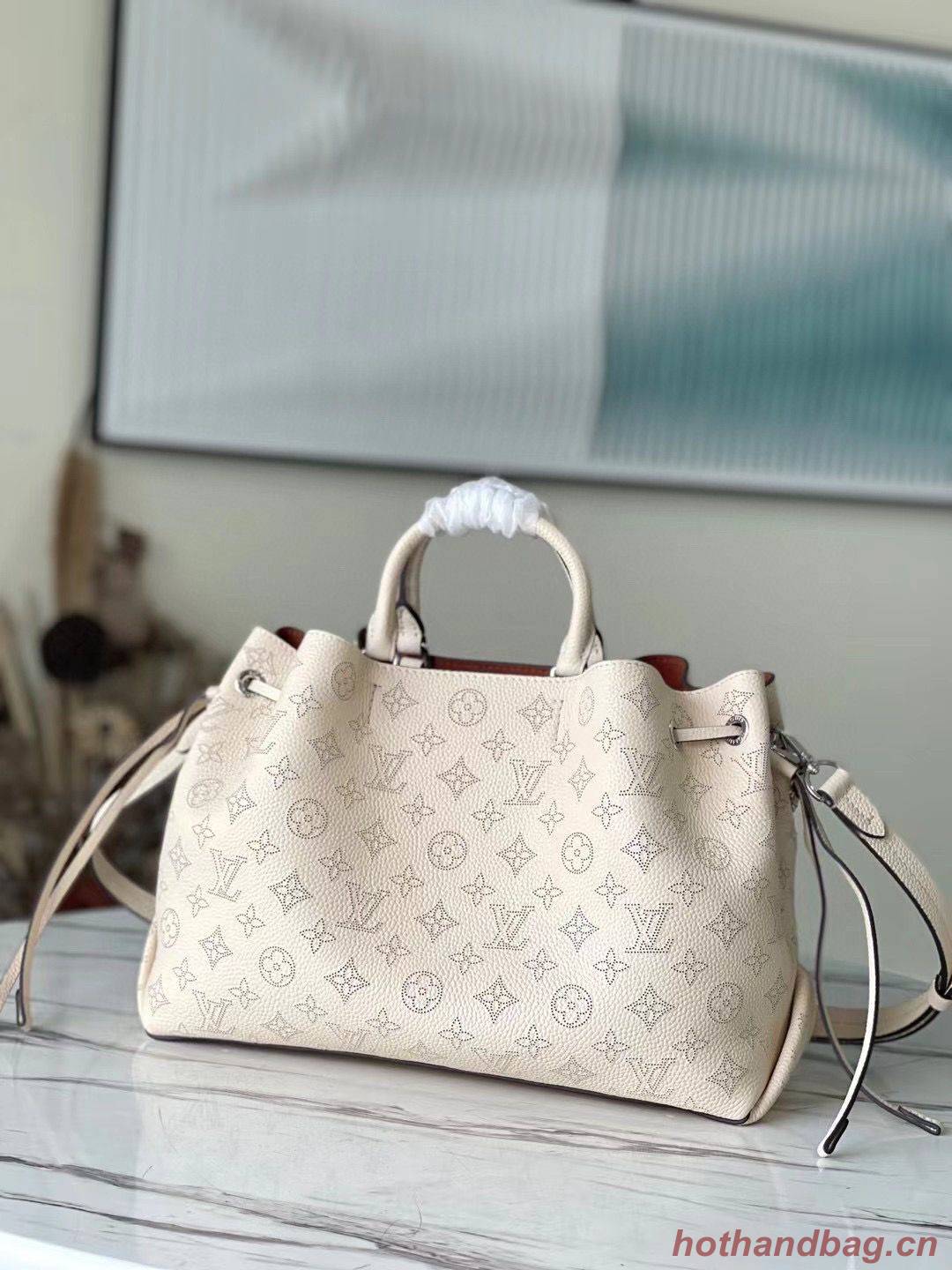 Louis Vuitton Mahina Leather Bella Tote Bag M59203 Beige Louis Vuitton Mahina Leather Bella Tote Bag M59203 Beige
