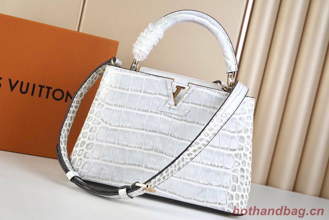 Louis Vuitton crocodile skin CAPUCINES BB M48865 Light Gray Louis Vuitton crocodile skin CAPUCINES BB M48865 Light Gray