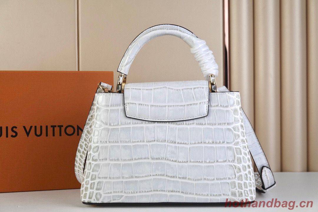 Louis Vuitton crocodile skin CAPUCINES BB M48865 Light Gray Louis Vuitton crocodile skin CAPUCINES BB M48865 Light Gray
