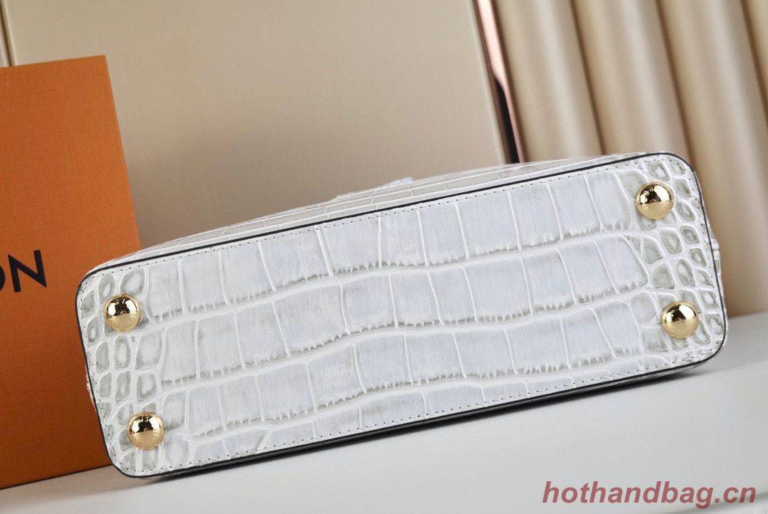 Louis Vuitton crocodile skin CAPUCINES BB M48865 Light Gray Louis Vuitton crocodile skin CAPUCINES BB M48865 Light Gray