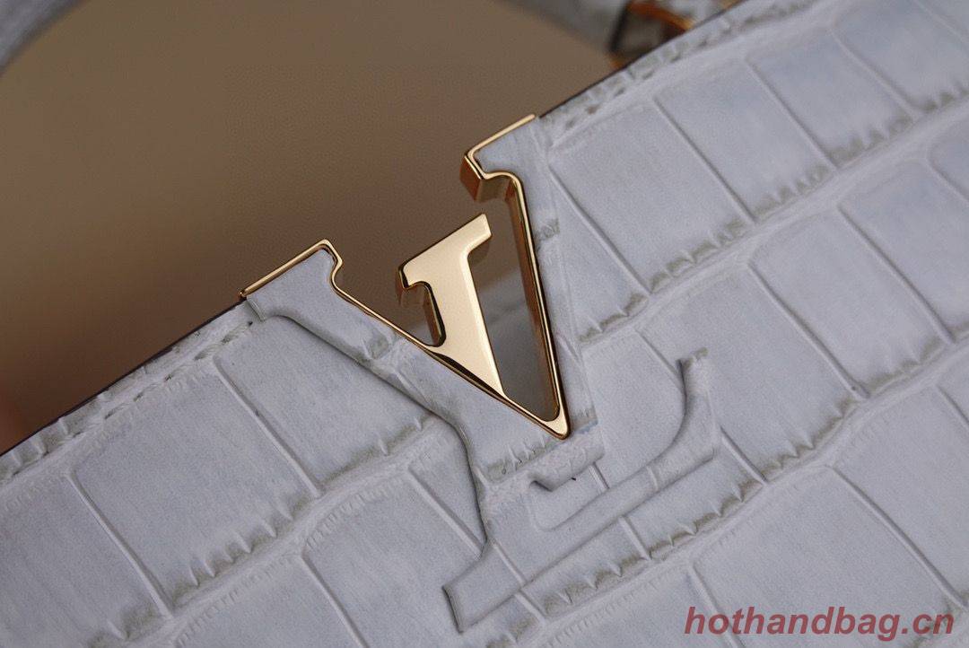 Louis Vuitton crocodile skin CAPUCINES BB M48865 Light Gray Louis Vuitton crocodile skin CAPUCINES BB M48865 Light Gray