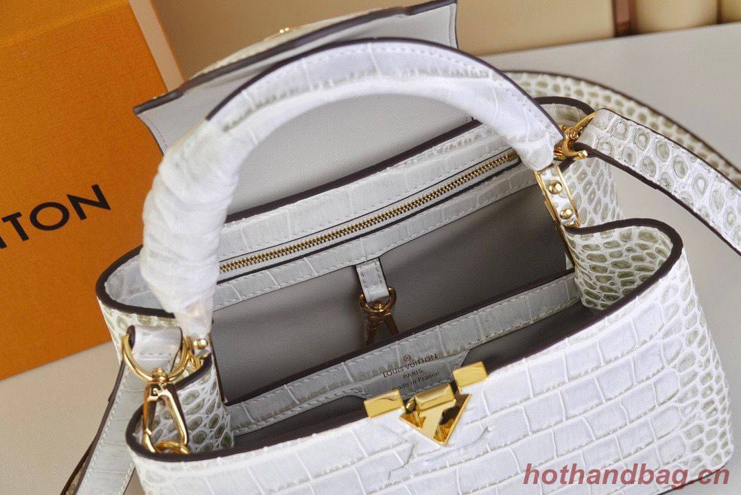 Louis Vuitton crocodile skin CAPUCINES BB M48865 Light Gray Louis Vuitton crocodile skin CAPUCINES BB M48865 Light Gray