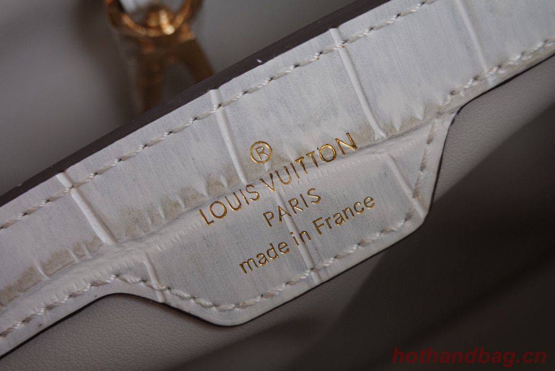 Louis Vuitton crocodile skin CAPUCINES BB M48865 Light Gray Louis Vuitton crocodile skin CAPUCINES BB M48865 Light Gray
