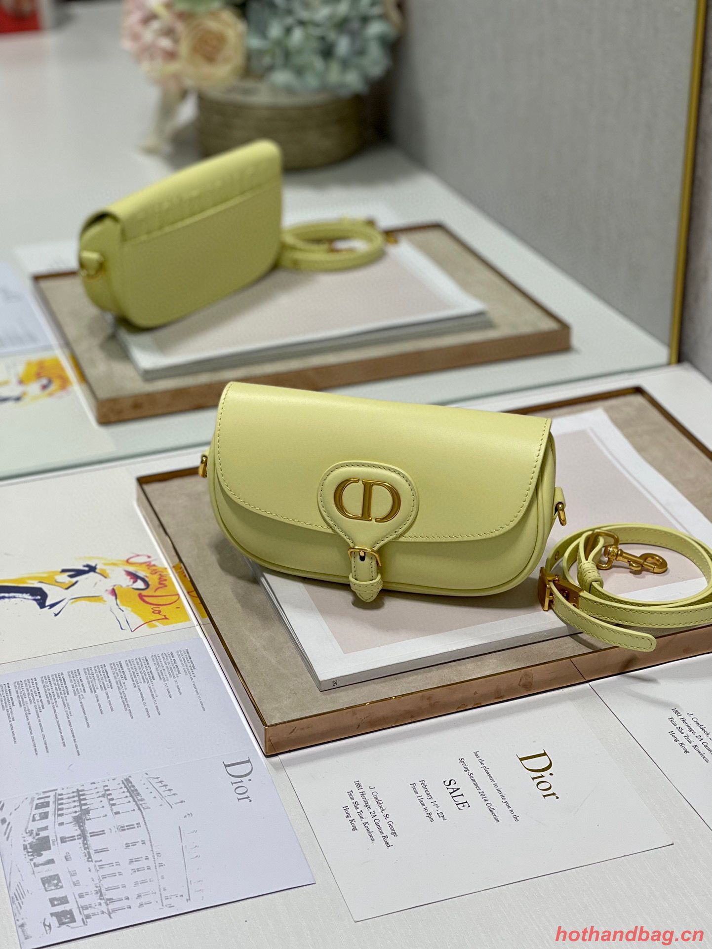 DIOR BOBBY EAST-WEST BAG Box Calfskin M9317S Lemon DIOR BOBBY EAST-WEST BAG Box Calfskin M9317S Lemon