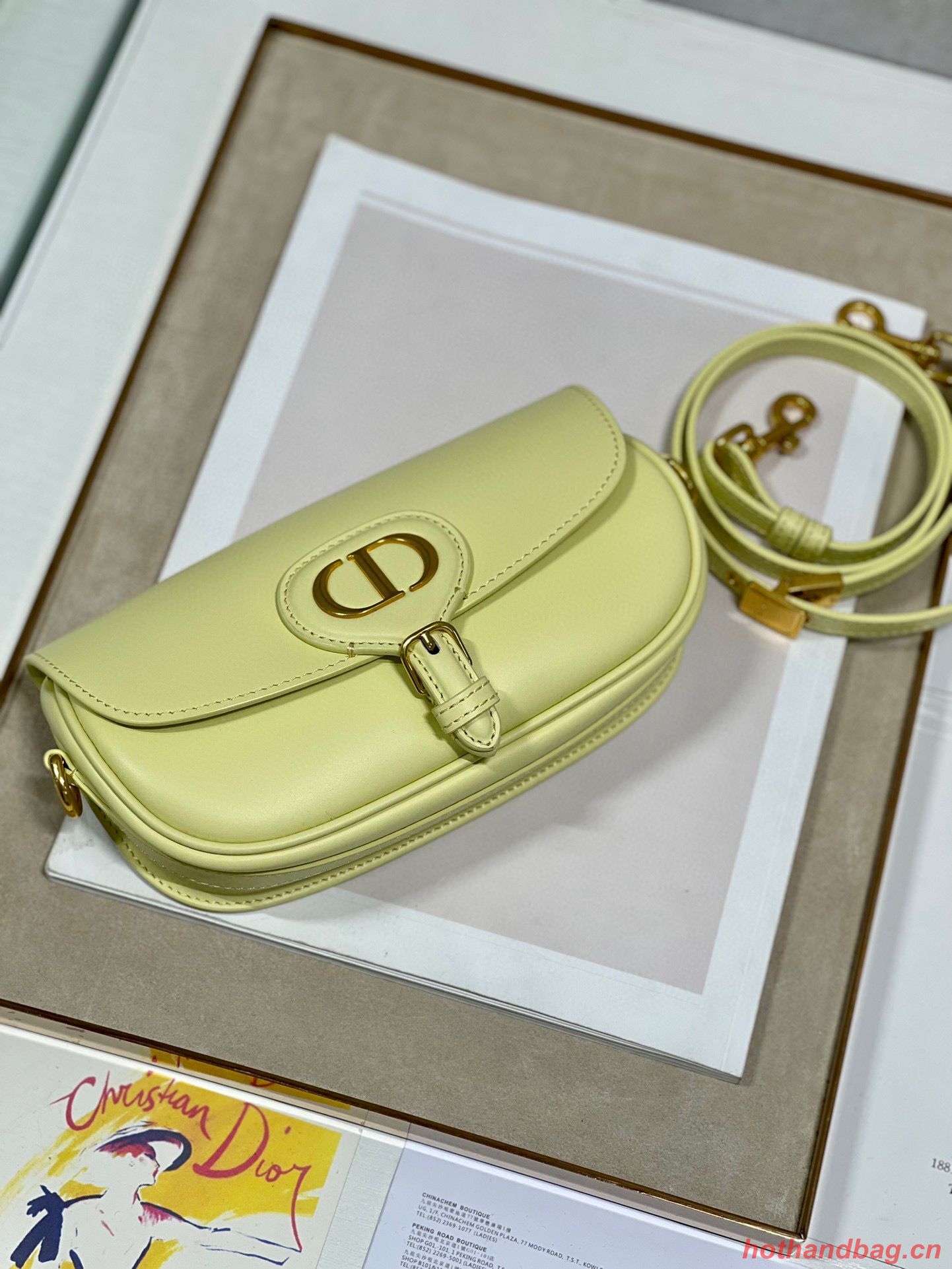 DIOR BOBBY EAST-WEST BAG Box Calfskin M9317S Lemon DIOR BOBBY EAST-WEST BAG Box Calfskin M9317S Lemon