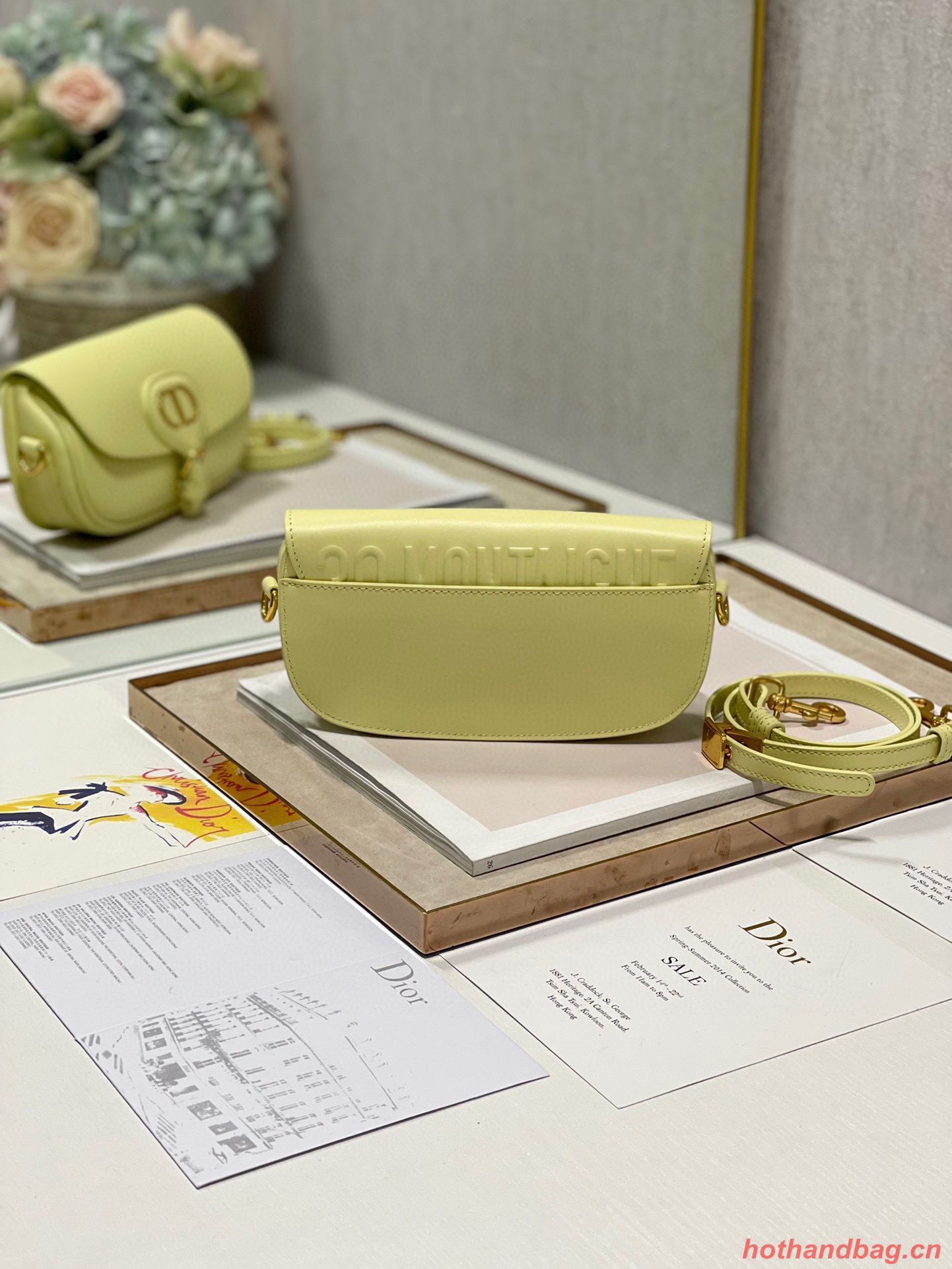 DIOR BOBBY EAST-WEST BAG Box Calfskin M9317S Lemon DIOR BOBBY EAST-WEST BAG Box Calfskin M9317S Lemon
