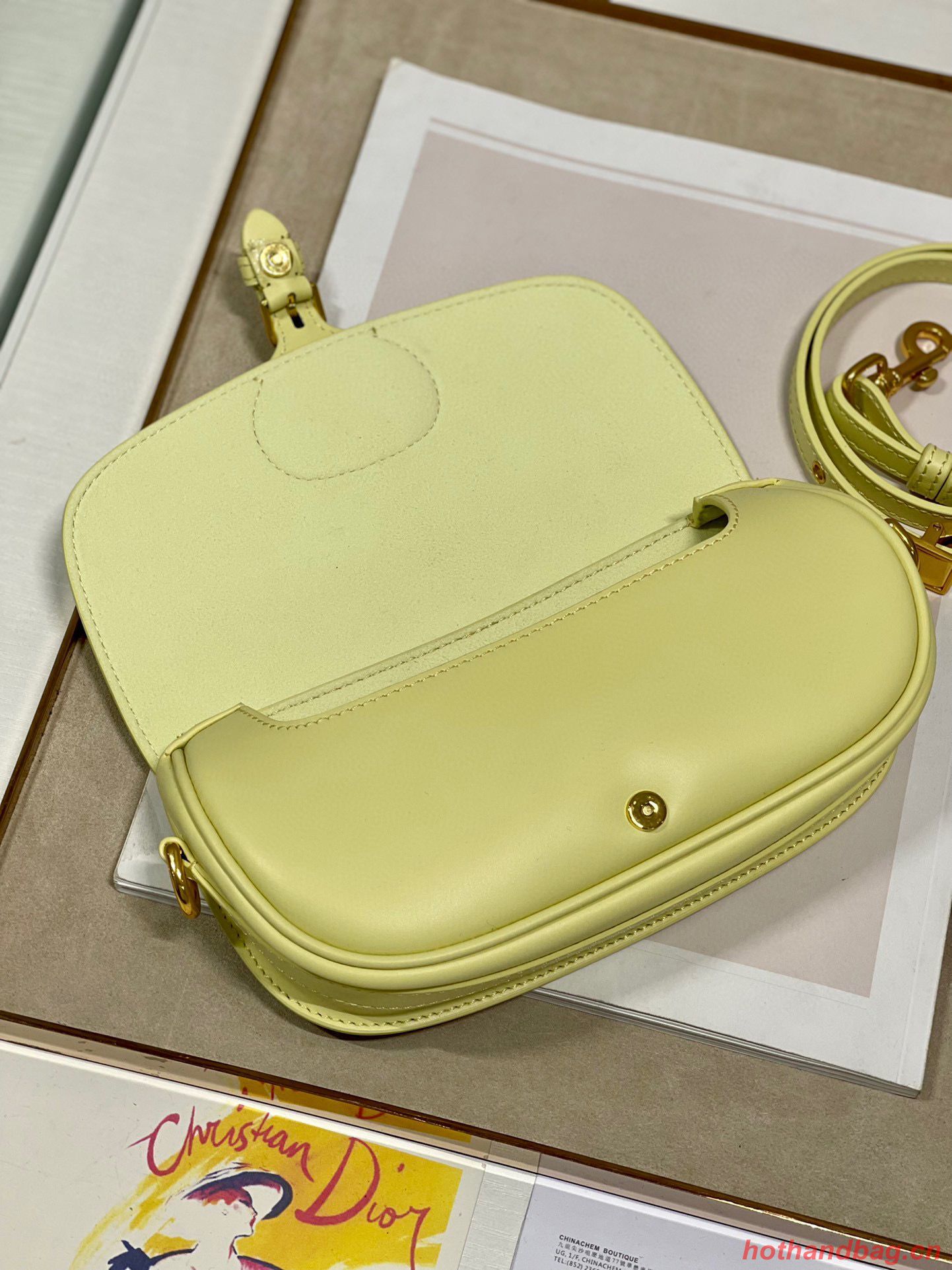 DIOR BOBBY EAST-WEST BAG Box Calfskin M9317S Lemon DIOR BOBBY EAST-WEST BAG Box Calfskin M9317S Lemon