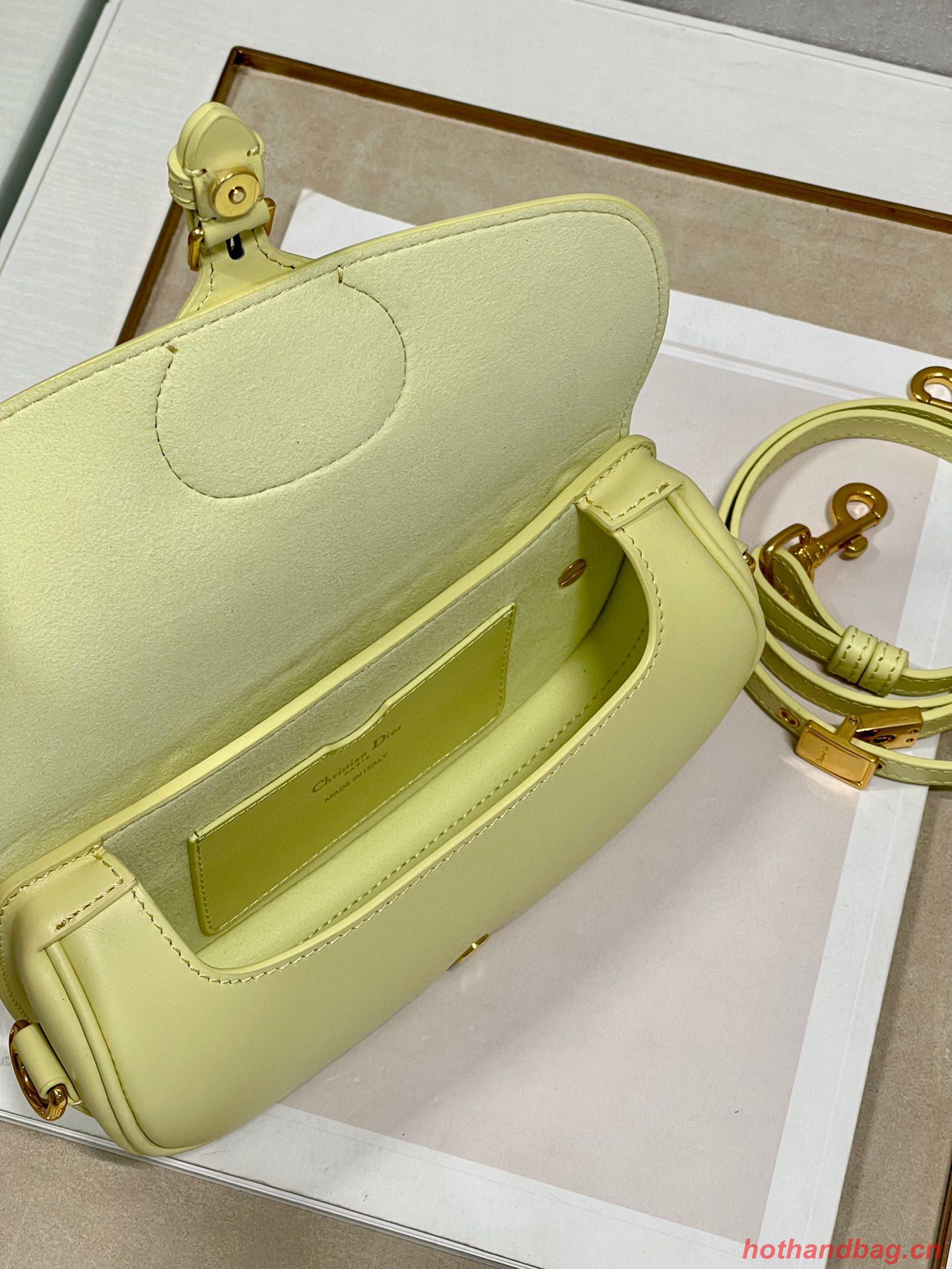 DIOR BOBBY EAST-WEST BAG Box Calfskin M9317S Lemon DIOR BOBBY EAST-WEST BAG Box Calfskin M9317S Lemon
