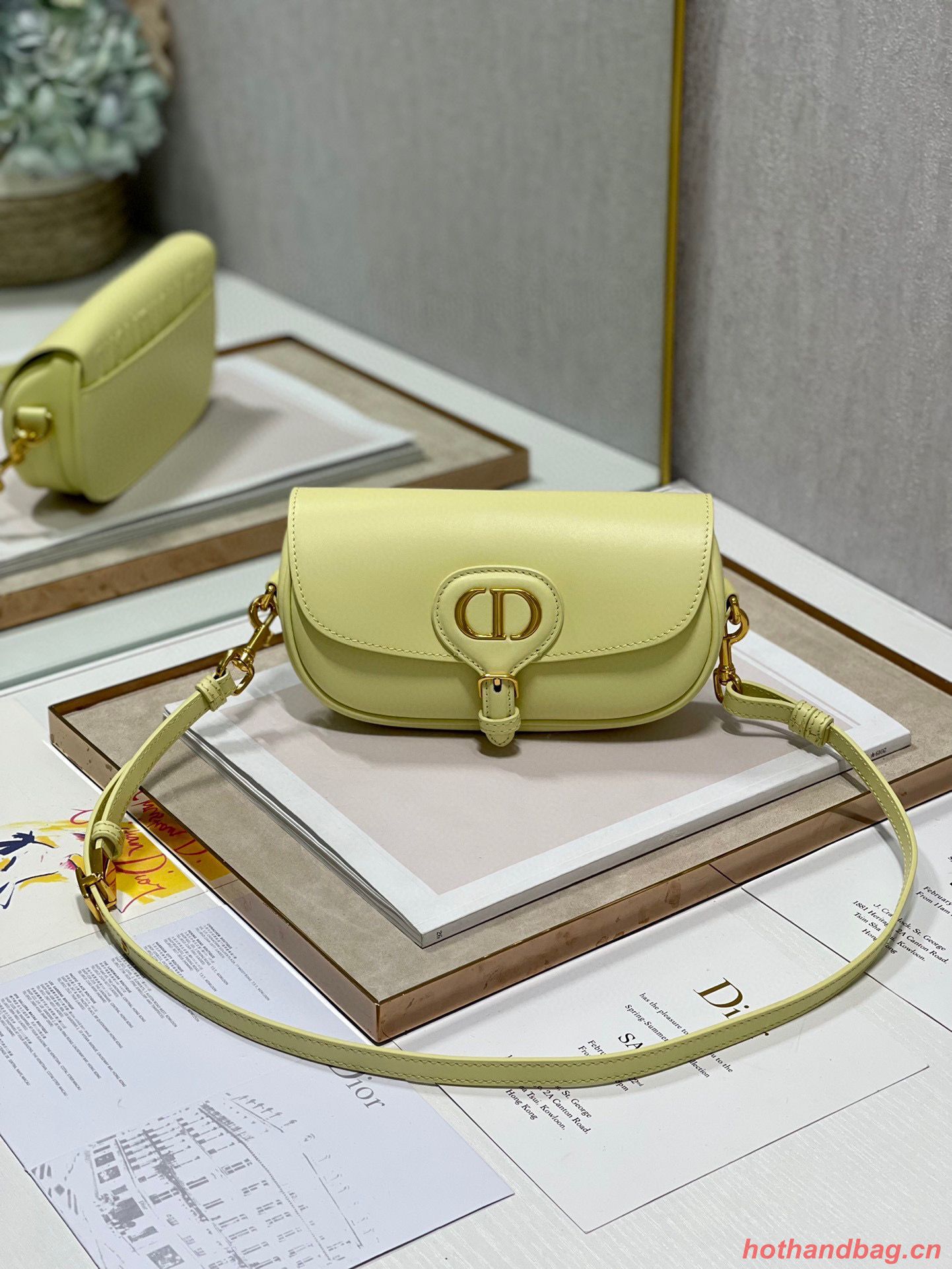 DIOR BOBBY EAST-WEST BAG Box Calfskin M9317S Lemon DIOR BOBBY EAST-WEST BAG Box Calfskin M9317S Lemon