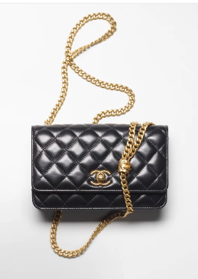 Chanel WALLET ON CHAIN Lambskin & Gold-Tone Metal AP3043 Black Chanel WALLET ON CHAIN Lambskin & Gold-Tone Metal AP3043 Black