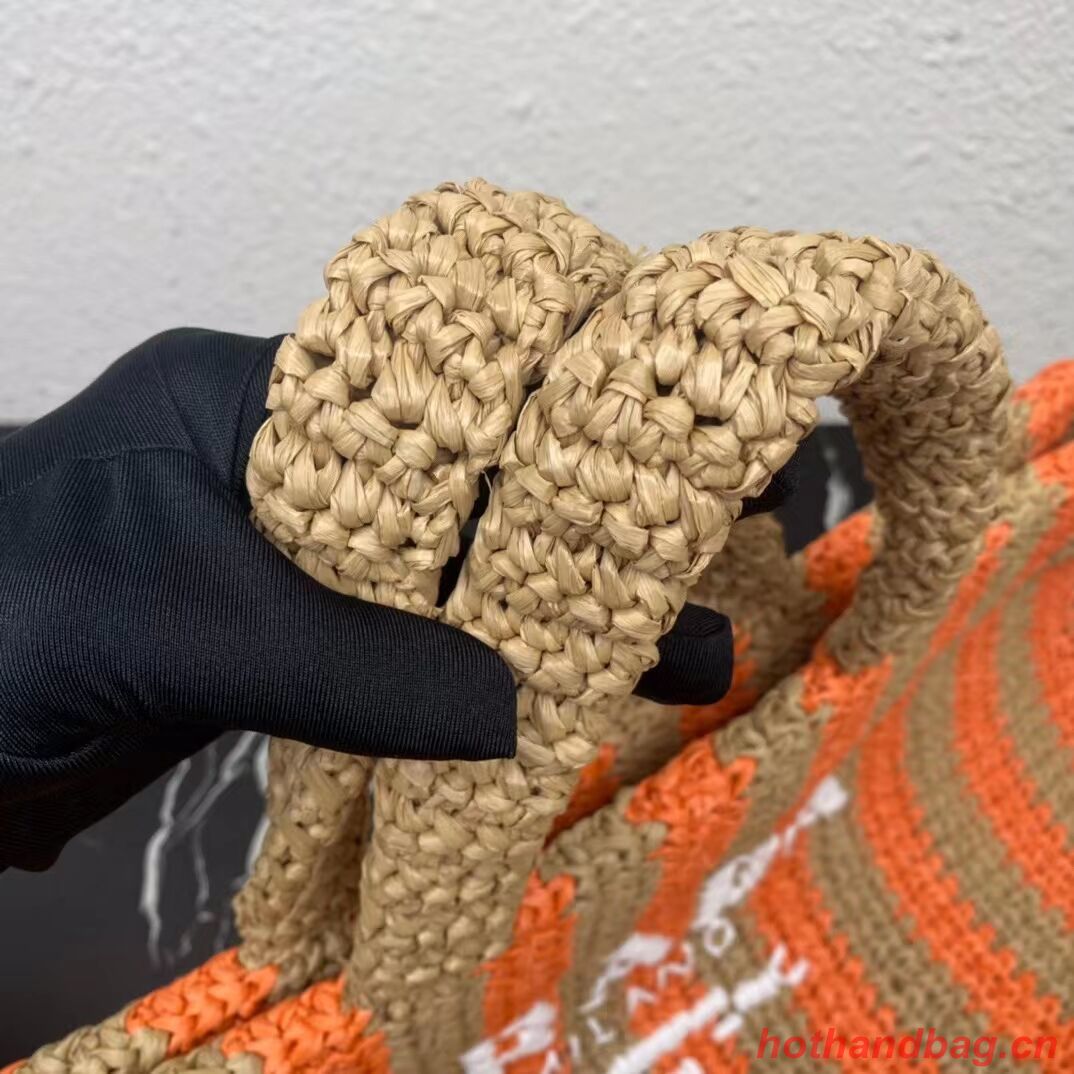 Prada Raffia tote bag 1NE229 orange Prada Raffia tote bag 1NE229 orange