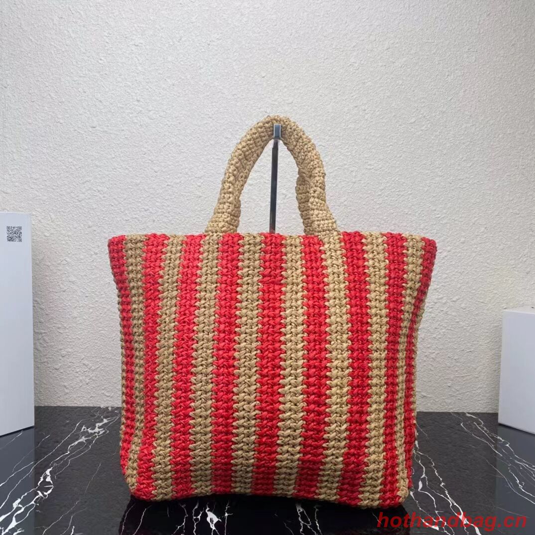 Prada Raffia tote bag 1NE229 red Prada Raffia tote bag 1NE229 red