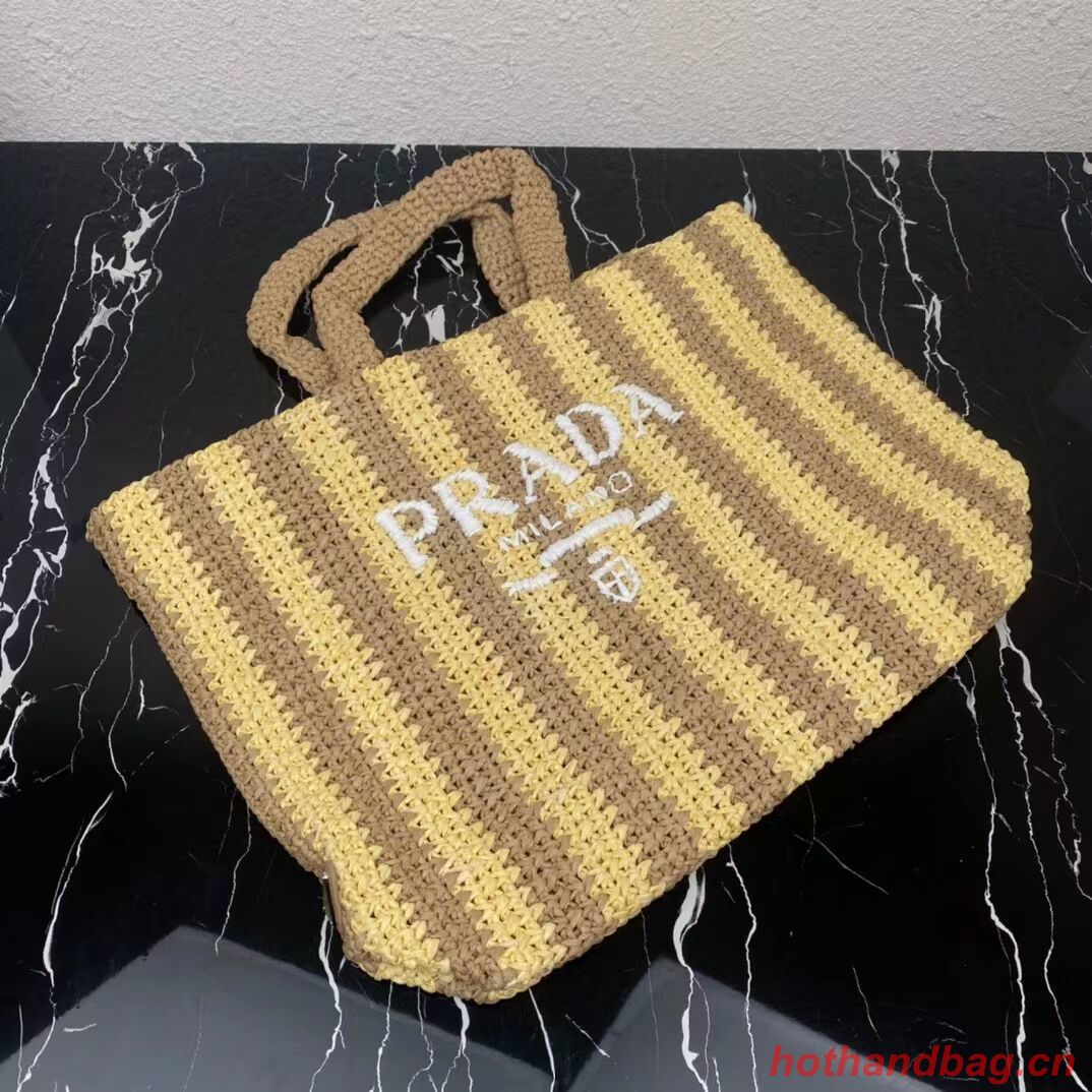 Prada Raffia tote bag 1NE229 yellow Prada Raffia tote bag 1NE229 yellow