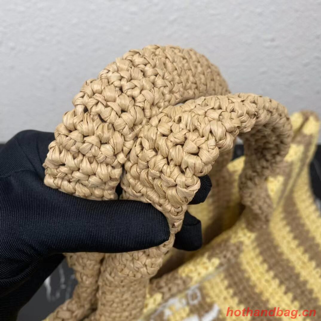 Prada Raffia tote bag 1NE229 yellow Prada Raffia tote bag 1NE229 yellow