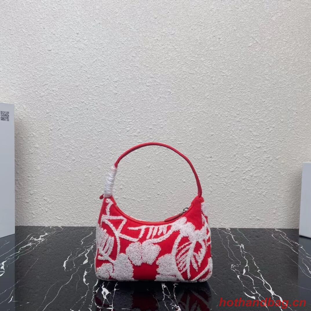 Prada Re-Edition 2000 embroidered drill mini bag 1NE515 red Prada Re-Edition 2000 embroidered drill mini bag 1NE515 red