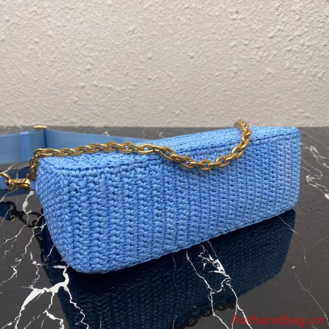 Prada Re-Edition 2005 raffia bag 1BH204 sky blue Prada Re-Edition 2005 raffia bag 1BH204 sky blue