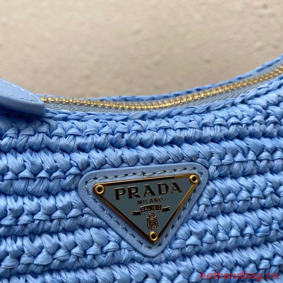 Prada Re-Edition 2005 raffia bag 1BH204 sky blue Prada Re-Edition 2005 raffia bag 1BH204 sky blue