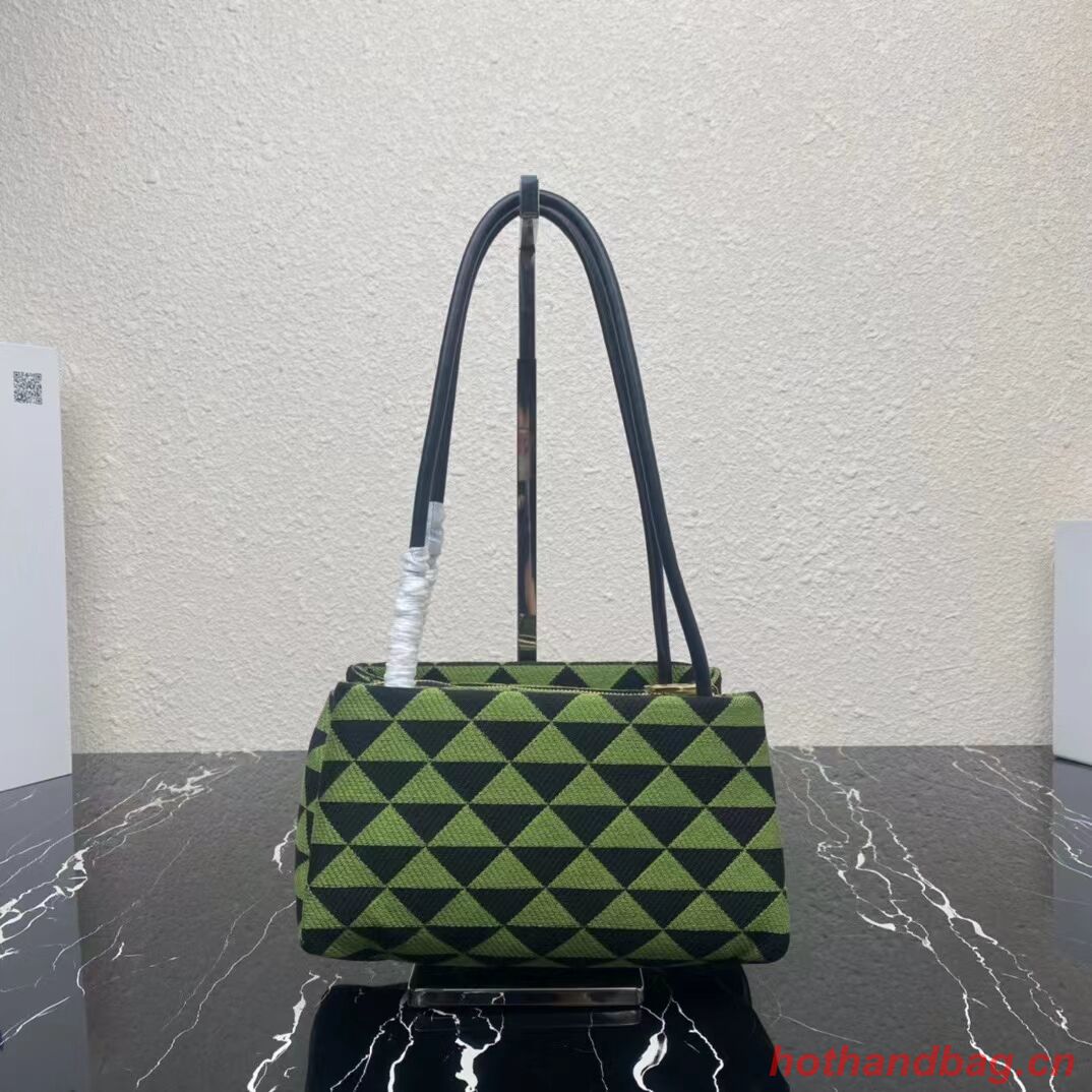 Prada Small embroidered fabric Symbole bag 1BA368 green Prada Small embroidered fabric Symbole bag 1BA368 green
