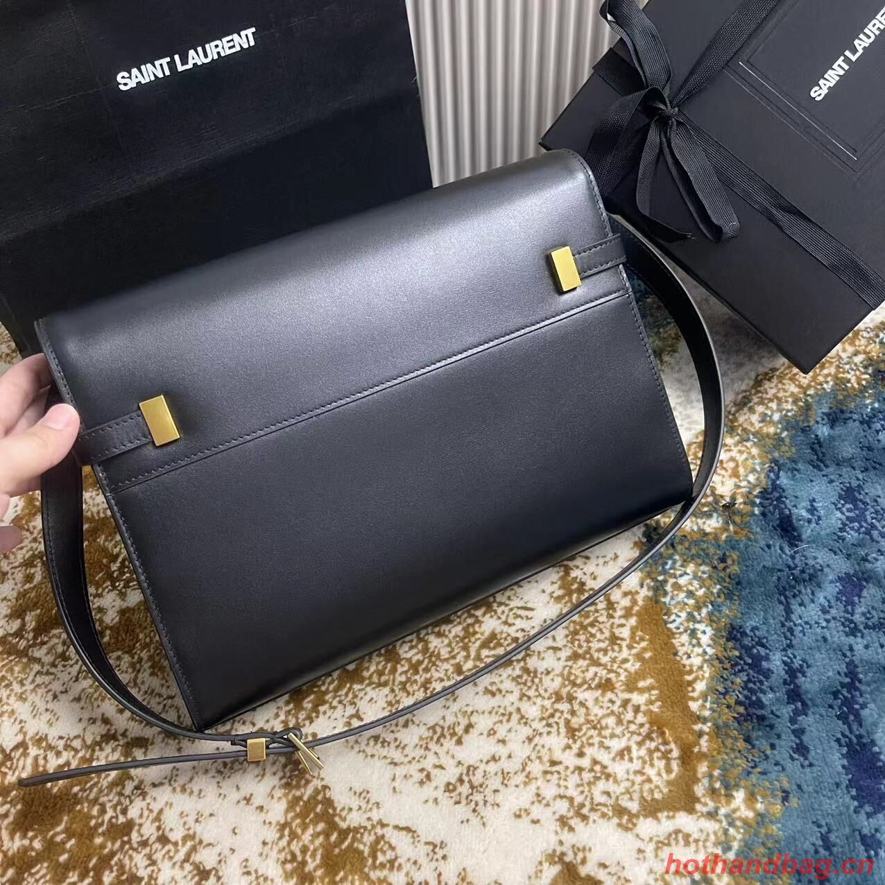 Yves Saint Laurent Manhattan leather shoulder bag Y85136 Black Yves Saint Laurent Manhattan leather shoulder bag Y85136 Black